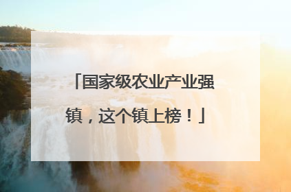 国家级农业产业强镇，这个镇上榜！