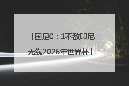 国足0：1不敌印尼 无缘2026年世界杯