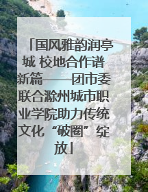 国风雅韵润亭城 校地合作谱新篇——团市委联合滁州城市职业学院助力传统文化“破圈”绽放