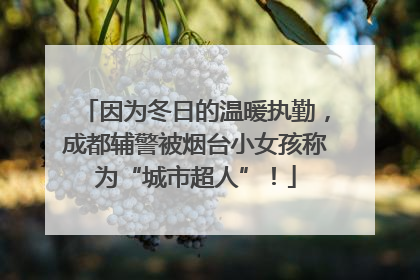 因为冬日的温暖执勤，成都辅警被烟台小女孩称为“城市超人”！
