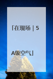 在现场｜5A级空气