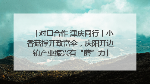 对口合作 津庆同行丨小香菇撑开致富伞，庆阳开边镇产业振兴有“蘑”力