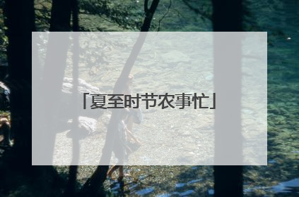 夏至时节农事忙