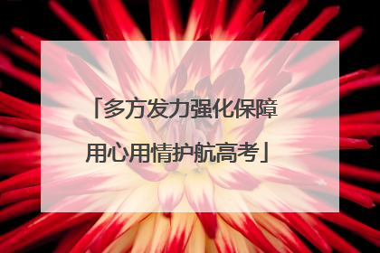 多方发力强化保障 用心用情护航高考