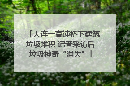 大连一高速桥下建筑垃圾堆积 记者采访后垃圾神奇“消失”