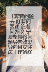 奔着问题去 盯着问题述 追着问题改 宁夏坚持将问题导向效果导向贯穿述法工作始终