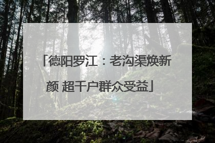 德阳罗江：老沟渠焕新颜 超千户群众受益