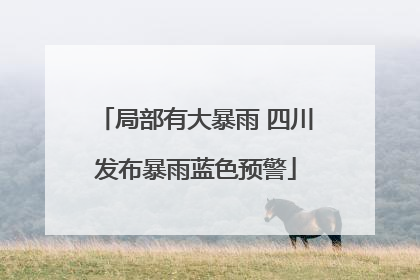 局部有大暴雨 四川发布暴雨蓝色预警