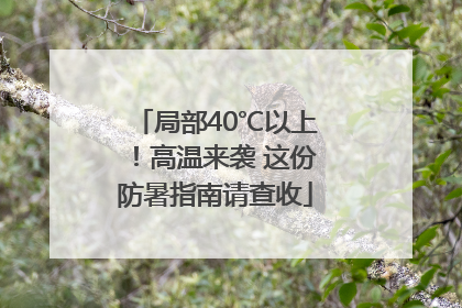 局部40℃以上！高温来袭 这份防暑指南请查收