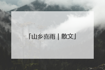 山乡喜雨｜散文