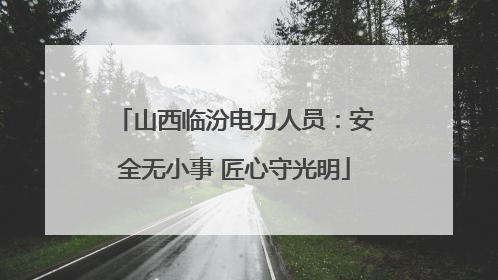 山西临汾电力人员：安全无小事 匠心守光明