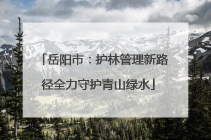 岳阳市：护林管理新路径全力守护青山绿水