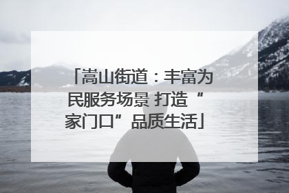 嵩山街道：丰富为民服务场景 打造“家门口”品质生活