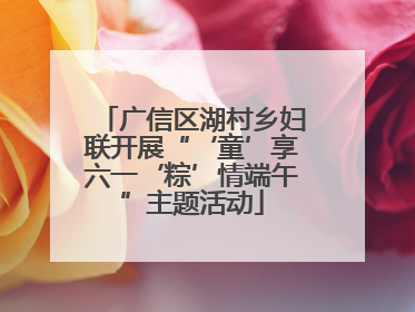 广信区湖村乡妇联开展“‘童’享六一‘粽’情端午”主题活动