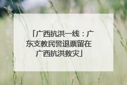 广西抗洪一线：广东支教民警退票留在广西抗洪救灾