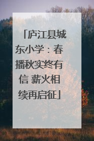 庐江县城东小学：春播秋实终有信 薪火相续再启征
