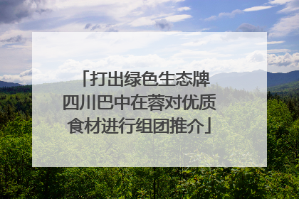 打出绿色生态牌 四川巴中在蓉对优质食材进行组团推介