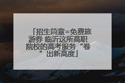 招生简章=免费旅游券 临沂这所高职院校的高考服务“卷”出新高度