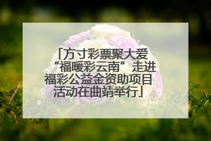 方寸彩票聚大爱 “福暖彩云南”走进福彩公益金资助项目活动在曲靖举行