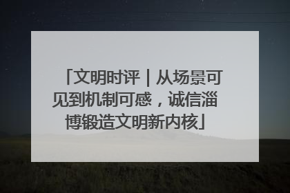 文明时评｜从场景可见到机制可感，诚信淄博锻造文明新内核