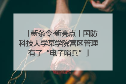 新条令·新亮点丨国防科技大学某学院营区管理有了“电子哨兵”