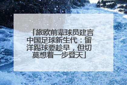 旅欧前辈球员建言中国足球新生代：留洋踢球要趁早，但切莫想着一步登天