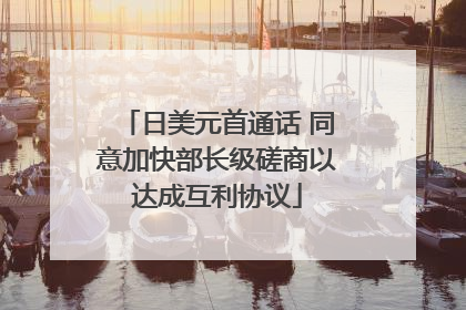 日美元首通话 同意加快部长级磋商以达成互利协议