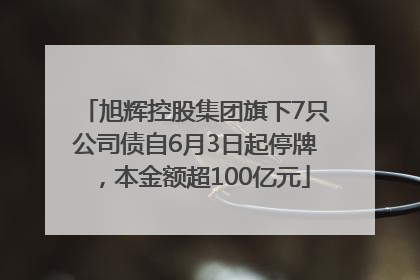 旭辉控股集团旗下7只公司债自6月3日起停牌，本金额超100亿元
