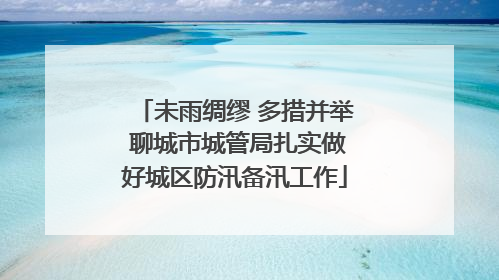 未雨绸缪 多措并举 聊城市城管局扎实做好城区防汛备汛工作