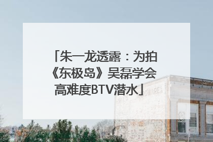 朱一龙透露：为拍《东极岛》吴磊学会高难度BTV潜水