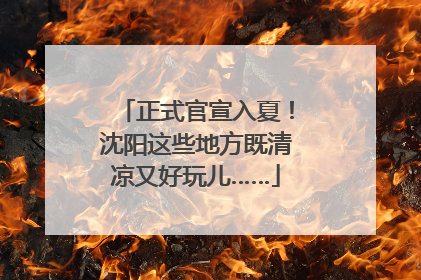 正式官宣入夏！沈阳这些地方既清凉又好玩儿……