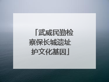 武威民勤检察保长城遗址护文化基因