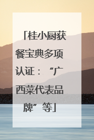 桂小厨获餐宝典多项认证：“广西菜代表品牌”等