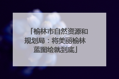 榆林市自然资源和规划局：将美丽榆林蓝图绘就到底