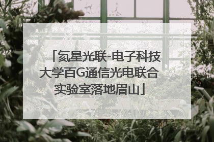 氦星光联-电子科技大学百G通信光电联合实验室落地眉山
