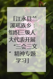 江永县兰溪瑶族乡：组织三级人大代表开展“三会三文”精神专题学习