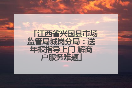 江西省兴国县市场监管局城岗分局：送年报指导上门 解商户服务难题