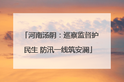 河南汤阴：巡察监督护民生 防汛一线筑安澜