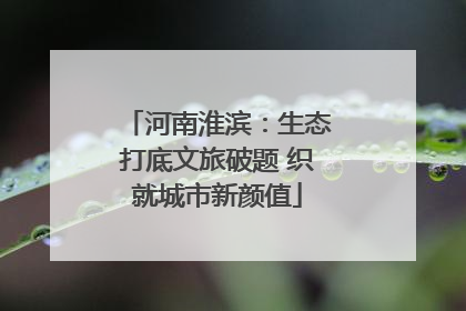 河南淮滨：生态打底文旅破题 织就城市新颜值