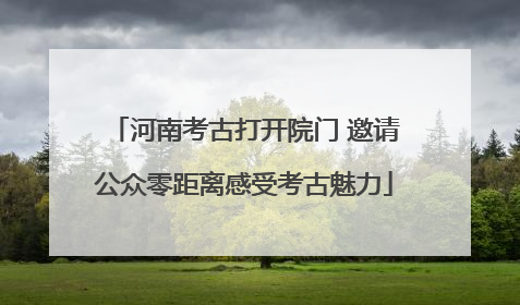 河南考古打开院门 邀请公众零距离感受考古魅力