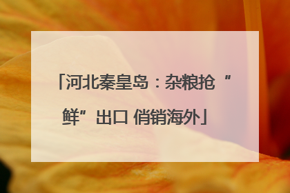 河北秦皇岛：杂粮抢“鲜”出口 俏销海外