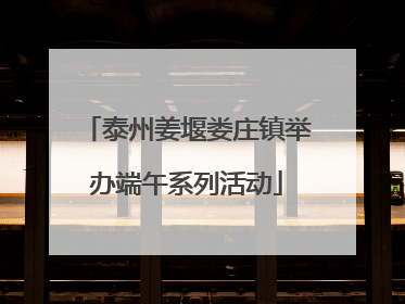 泰州姜堰娄庄镇举办端午系列活动