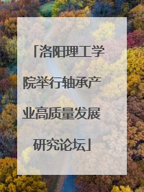 洛阳理工学院举行轴承产业高质量发展研究论坛