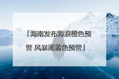 海南发布海浪橙色预警 风暴潮蓝色预警