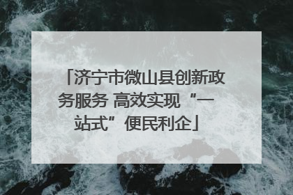 济宁市微山县创新政务服务 高效实现“一站式”便民利企