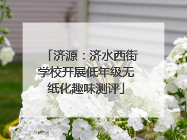 济源：济水西街学校开展低年级无纸化趣味测评