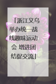 浙江义乌举办统一战线趣味运动会 增进团结促交流
