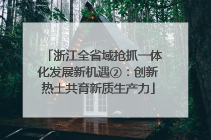 浙江全省域抢抓一体化发展新机遇②：创新热土共育新质生产力