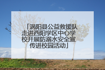 涡阳县公益救援队走进西阳学区中心学校开展防溺水安全宣传进校园活动