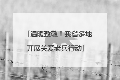 温暖致敬！我省多地开展关爱老兵行动